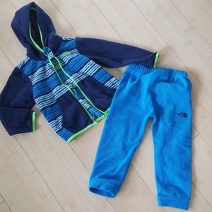 The north face toddler fleece set sz 18-24 mos